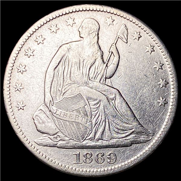 1869-S Silver Half Dollar NEARLY UNCIRCULATED