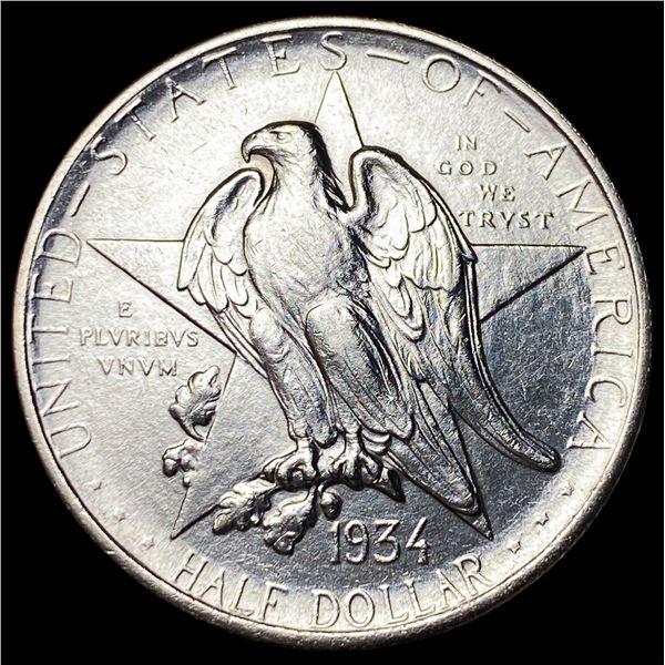 1934 Silver Half Dollar Texas Centennial  CHOICE AU