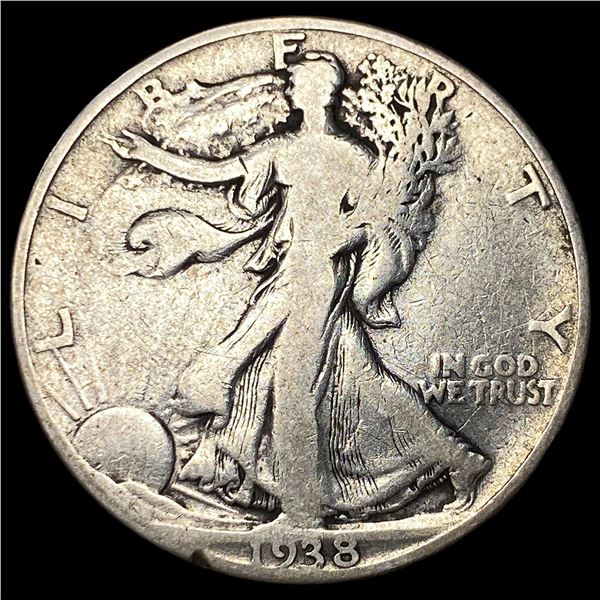 1938-D Silver Walking Liberty Half Dollar  NEARLY UNCIRCULATED