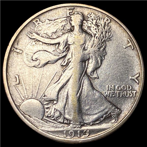 1919-D Silver Walking Liberty Half Dollar  NEARLY UNCIRCULATED