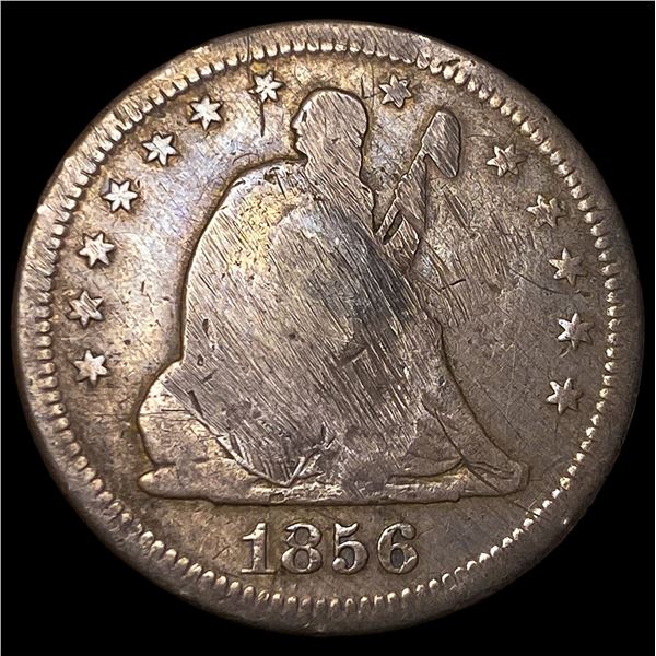 1856-S Silver Seated Liberty Quarter NICELY  CIRCULATED