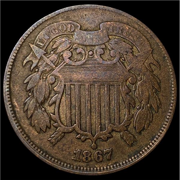 1867 Copper Two-Cent Piece LIGHTLY CIRCULATED