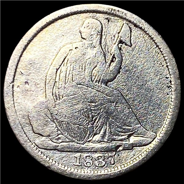 1837 Silver Half Dime No Stars LIGHTLY  CIRCULATED