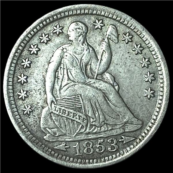 1853 Arrows Seated Liberty Half Dime NEARLY  UNCIRCULATED