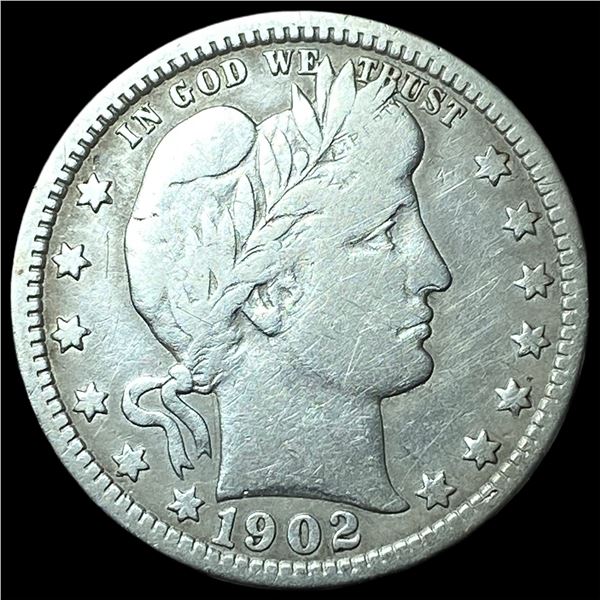 1902 Barber Silver Quarter NEARLY  UNCIRCULATED