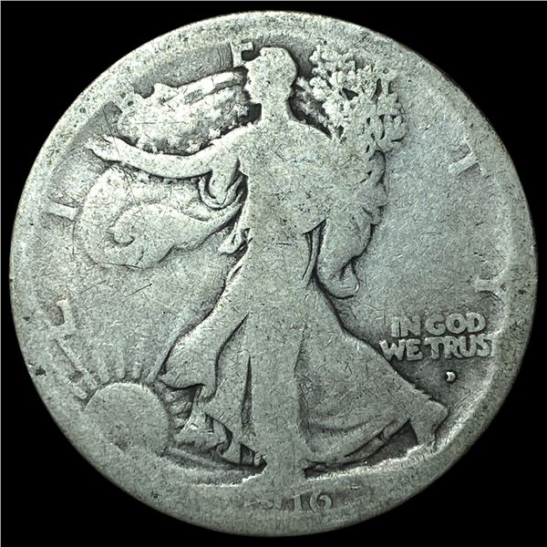1916-D Silver Walking Liberty Half Dollar  NICELY CIRCULATED