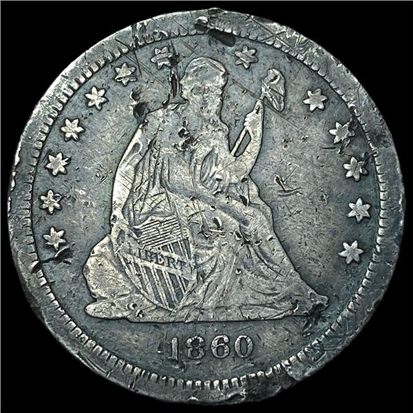 1860-S Silver Seated Liberty Quarter HIGH  GRADE