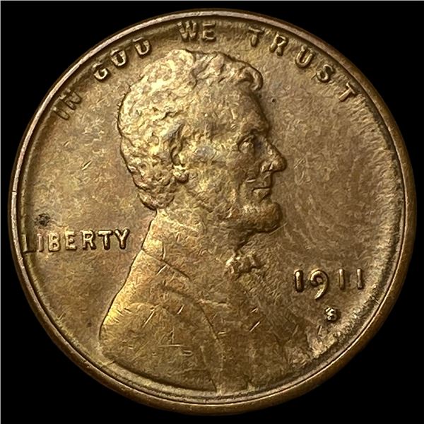 1911-S Bronze Lincoln Wheat Cent CHOICE AU