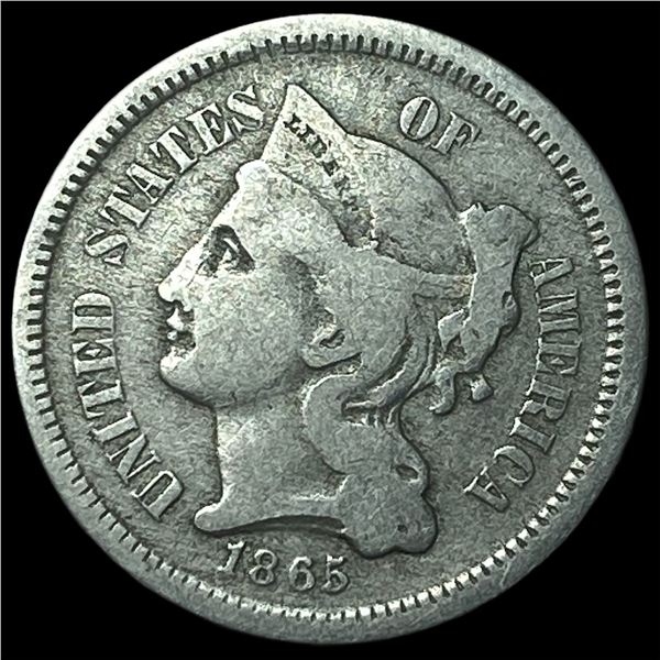 1865 Nickel Three-Cent Piece LIGHTLY  CIRCULATED