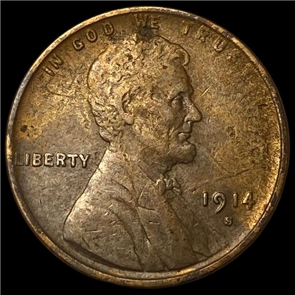 1914-S Lincoln Wheat Cent NEARLY UNCIRCULATED