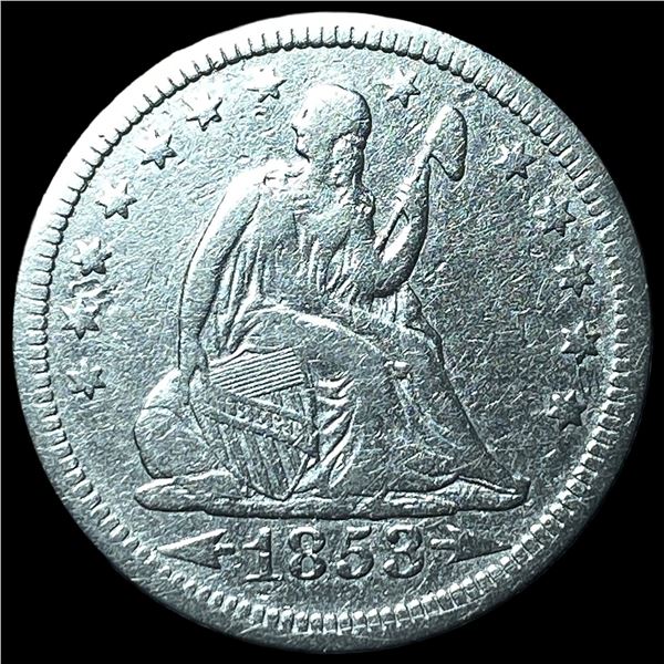 1853 Arrows Seated Liberty Quarter LIGHTLY  CIRCULATED