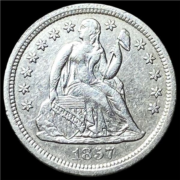 1857-O Silver Seated Liberty Dime CHOICE AU
