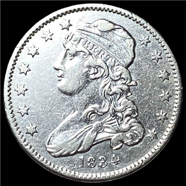 1834 Capped Bust Silver Quarter CHOICE AU