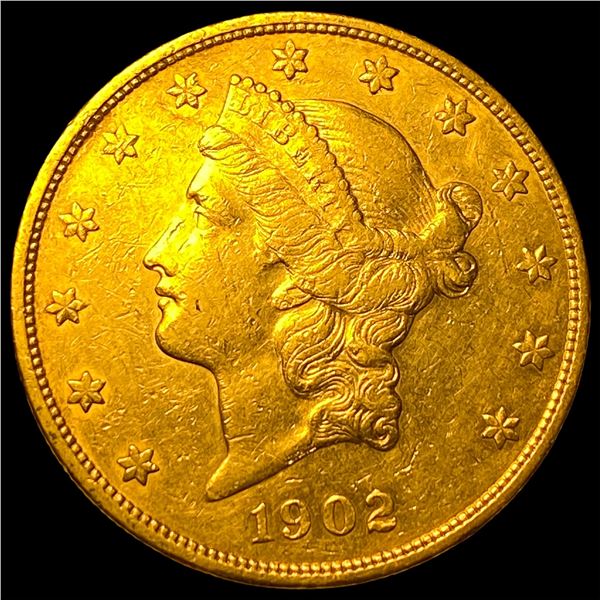 1902-S Gold $20 Liberty Head Double Eagle  CHOICE AU