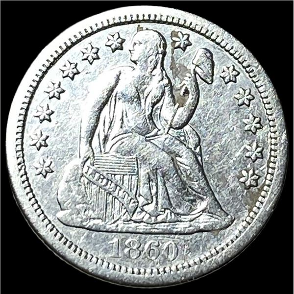 1860-S Silver Seated Liberty Dime CHOICE AU