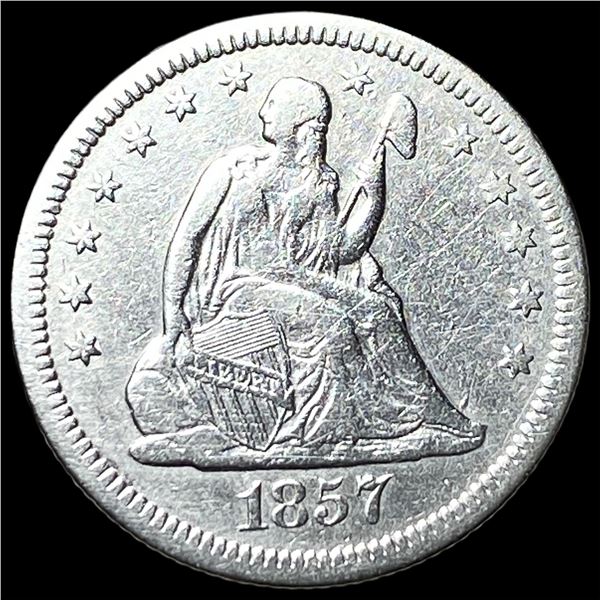 1857-O Silver Seated Liberty Quarter CLOSELY  UNCIRCULATED