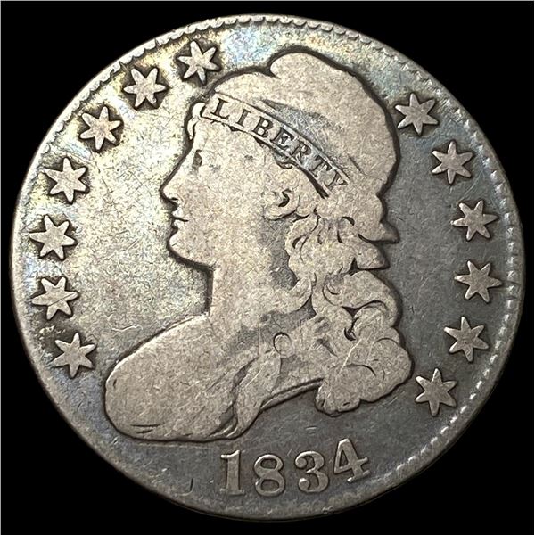 1834 Capped Bust Half Dollar NICELY  CIRCULATED
