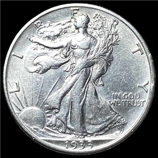 1933-S Silver Walking Liberty Half Dollar  CHOICE AU