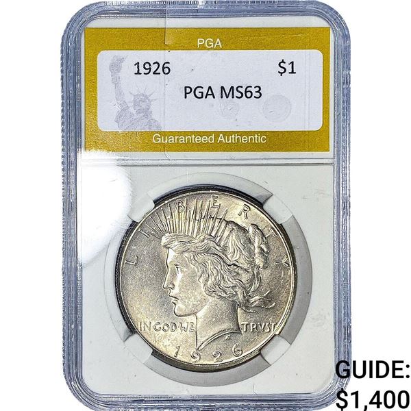 1926 Silver Peace Dollar PGA MS63
