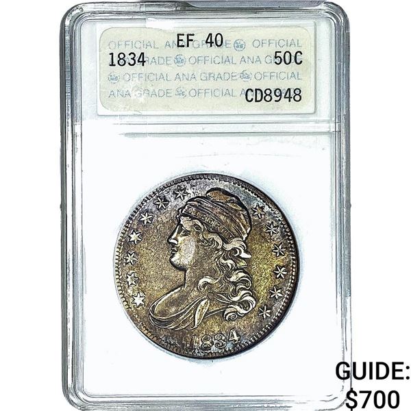 1834 Capped Bust Half Dollar ANA EF40