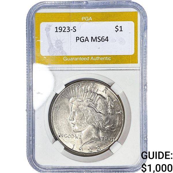 1923-S Silver Peace Dollar PGA MS64