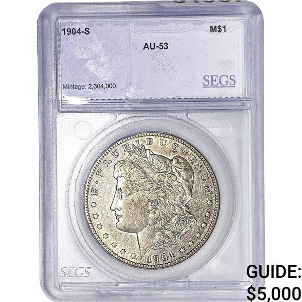 1904-S Morgan Silver Dollar SEGS AU53