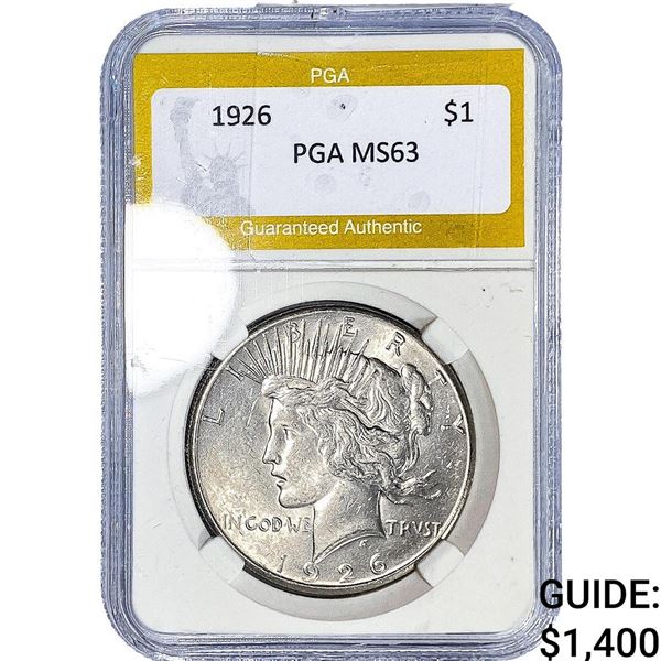 1926 Silver Peace Dollar PGA MS63