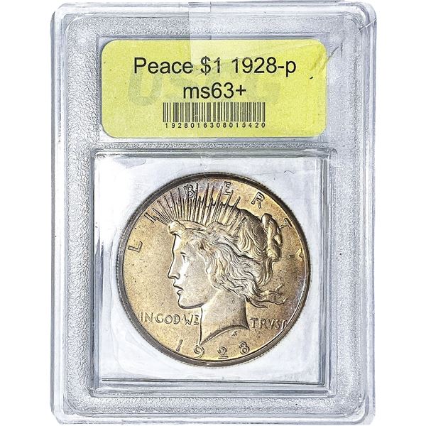 1928 Silver Peace Dollar USCG MS63+