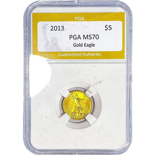 2013 Gold $5 American Eagle 1/10oz PGA MS70