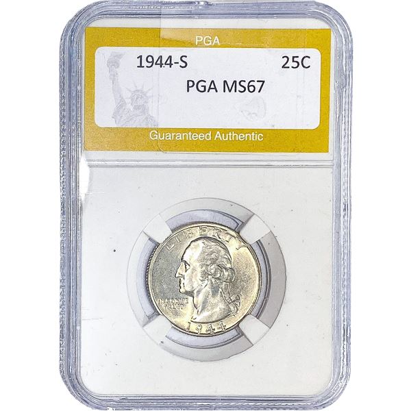 1944-S Mercury Silver Quarter PGA MS67