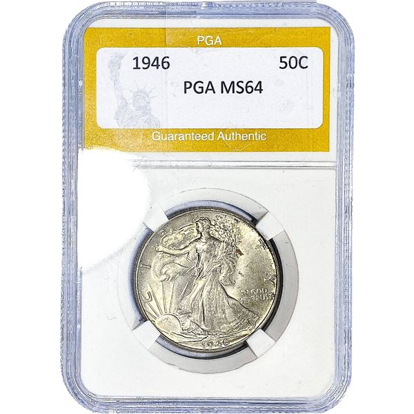 1946 Walking Liberty Half Dollar PGA MS64
