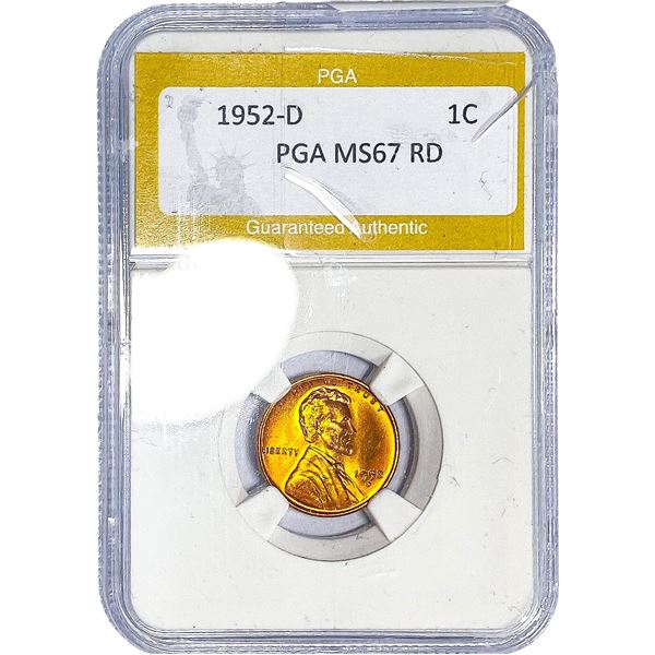 1952-D Wheat Cent PGA MS67 RD