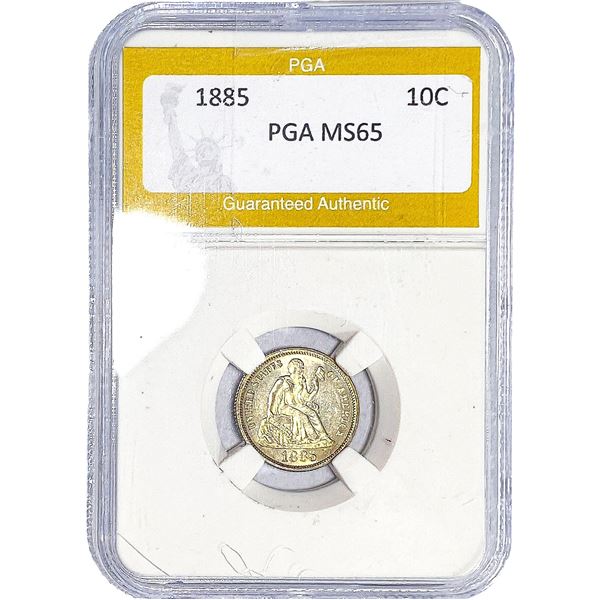 1885 Mercury Silver Dime PGA MS65