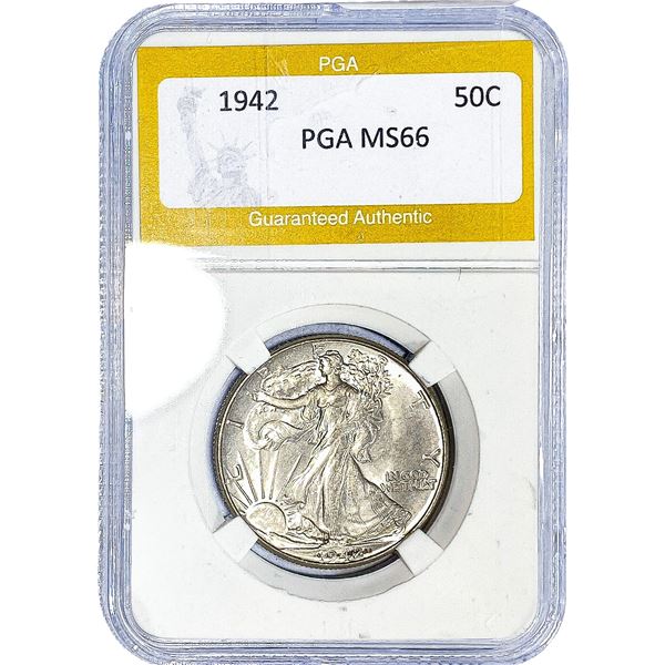 1942 Walking Liberty Half Dollar PGA MS66