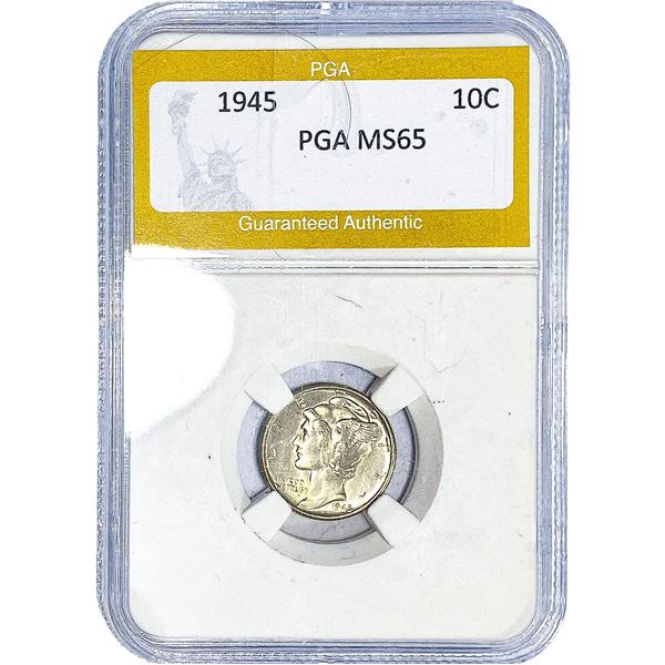 1945 Mercury Silver Dime PGA MS65