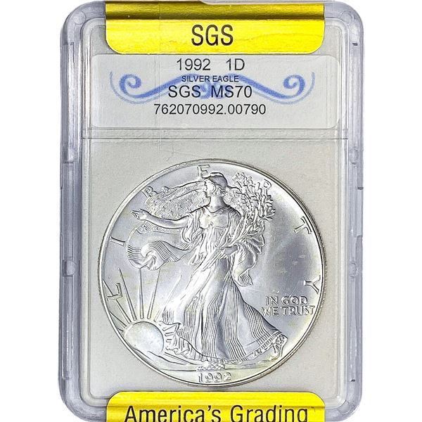 1992 Silver Eagle SGS MS70