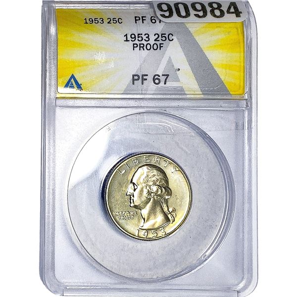 1953 Washington Silver Quarter ANACS PF67