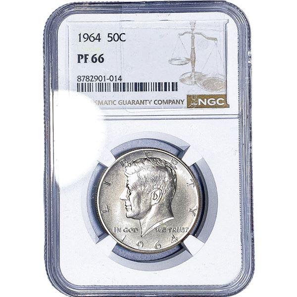 1964 Kennedy Half Dollar NGC PF66