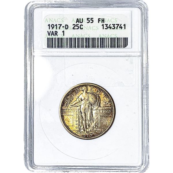 1917-D Standing Liberty Quarter ANACS AU55
