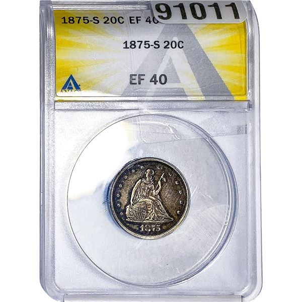1875-S Twenty Cent Piece ANACS EF40
