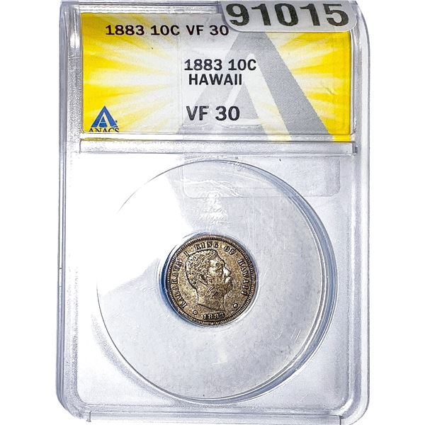 1883 10C Hawaii ANACS VF30