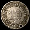 Image 2 : 1874H Straits Settlements Silver 10 Cents
