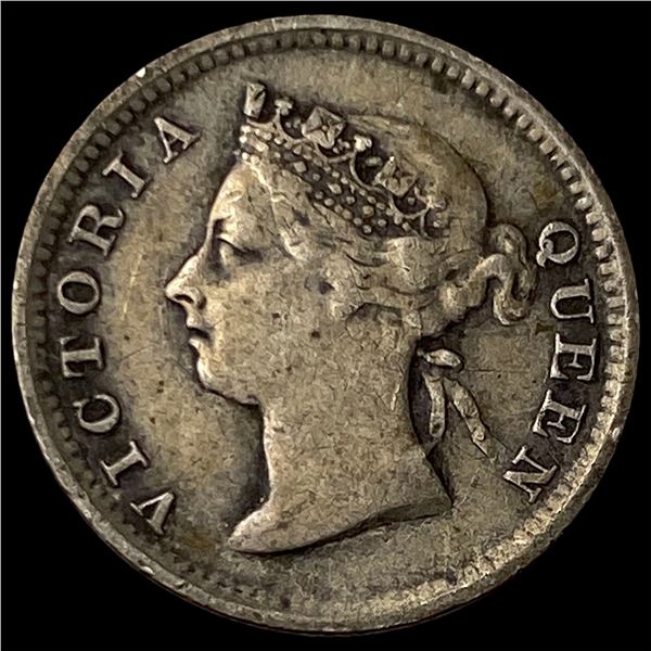 1892 Hong Kong Silver 5 Cents