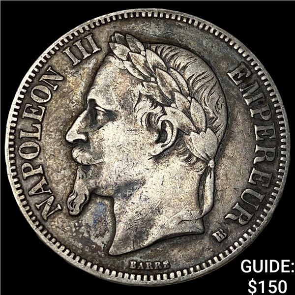 1867 France Silver 5 Francs