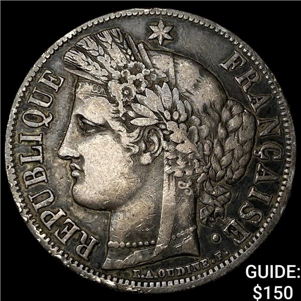 1851A France Silver 5 Francs