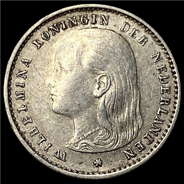 1895 Netherlands Silver 10 Cents