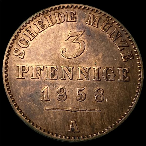 1858A Germany Copper 3 Pfenning