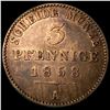 Image 1 : 1858A Germany Copper 3 Pfenning