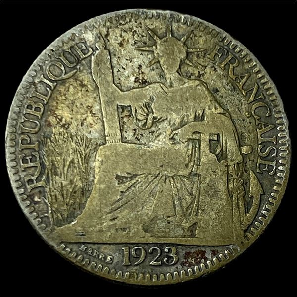 1923 French Indo-China Silver 10 Cents