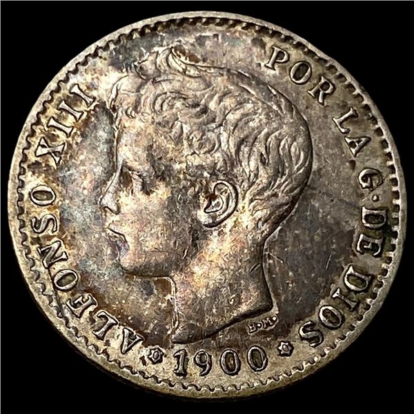 1900 Spain Silver 50 Cents